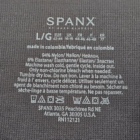 Spanx Cropped Lamn Leggings Black Women's Size L NEW High Rise Minimalist Lounge - Picture 5 of 12